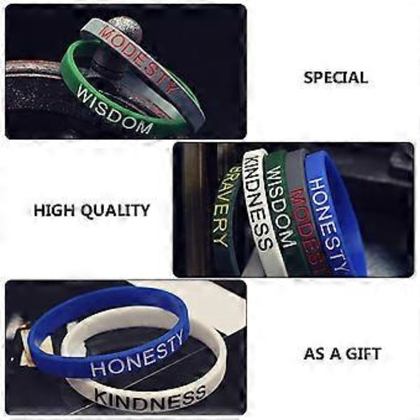 5 st Mod Visdom Tro Armband Engelska Motivationsarmband (Blandade Färger)
