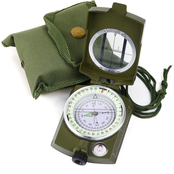 Militär kompass, vandringskompass med bärväska, professionell