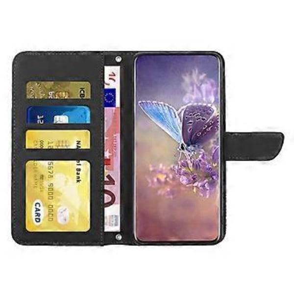 HT03 Butterfly Læderetui til Motorola Edge 5G 2024 (Sort)