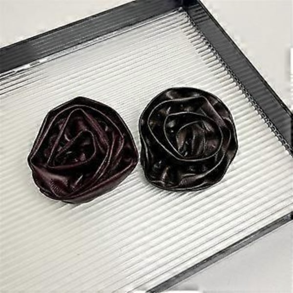Stilfuld Rose Reversnål Læder Broche Multifunktionel Mode 3D Blomsternål Mode Tøj Nål til Kjoler og Tøj Sort (Lilla)