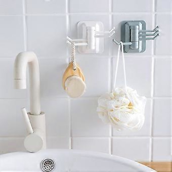 Roterbar krok, självhäftande väggkrok, mångsidig, robust, för hemmet (3-pack)