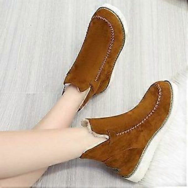 1 Par Klassiske Sklisikre Ankel Uggs for Kvinner Svart Bomull 1 Par Varme Snøstøvler Mikrofleecefôr (40 svart)