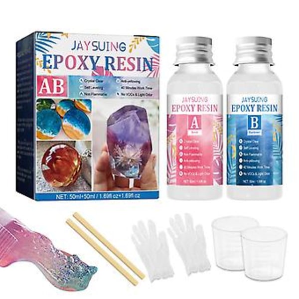 Epoxy Resin Sæt til Begyndere Epoxy Resin Smykkefremstillingssæt 50ml+50ml( )