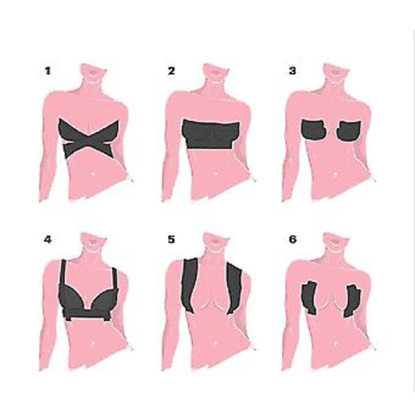 Brösttejp Nippelskydd Bröstkudde Booby Lift Push Up Axelbandslös Osynlig Sticker (S-2.5CM x 5.0M Svart)