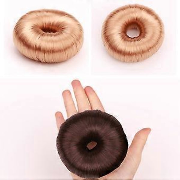 Hårstrikk God Elastisk Frisyre Fiksering Resin Parykker Hår Donuts for Kvinner QinHai( Svart)