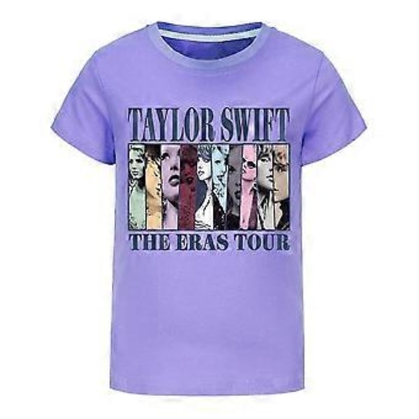 9-16 År Barn Ungdom Pojkar Flickor Taylor Swiftie Tryck T-shirt Sommar Vardagliga Toppar (15-16 År Lila)