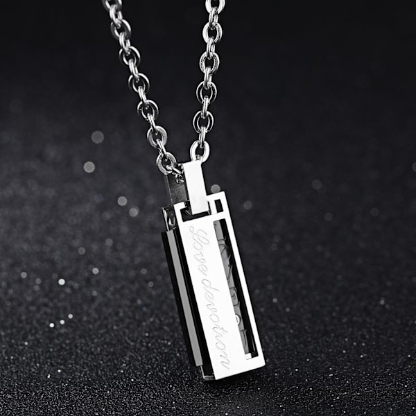 Collier pendentif diamant, Pendentif Collier en Acier Inoxydable Forever Love Argent Anneau pour Coup