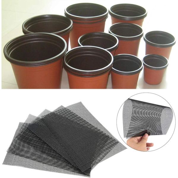 20 stk hagearbeid blomsterpotte hullnettmatte plastpute plantepotting