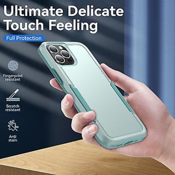 PC + TPU støtsikker etui for iPhone 13 Pro (Grønn)