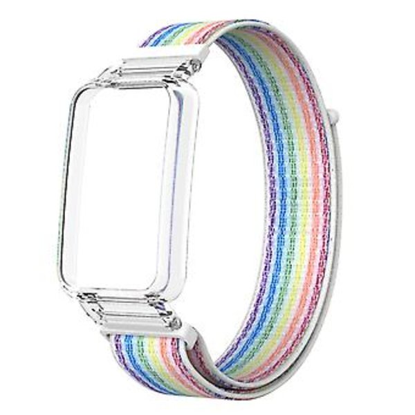 PC-etui + Nylon Loop-rem til Xiaomi Mi Band 7 Pro (Farverig)