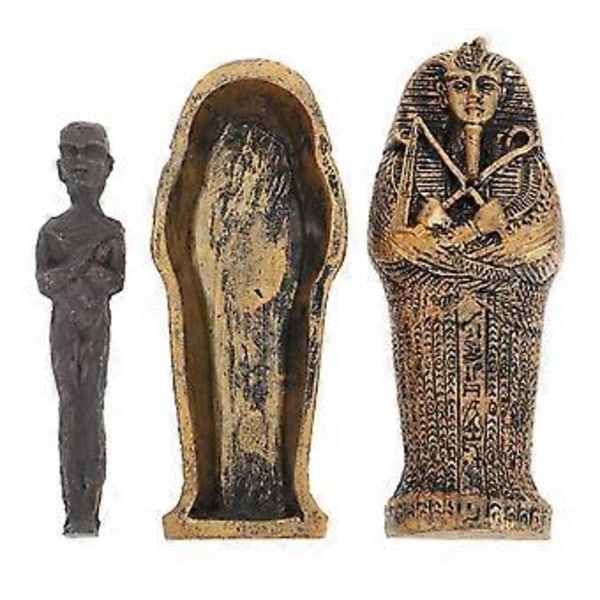 Kiste Dekor Akvarium Hule Resin Dekor Guder Egypten Figur Egyptisk Farao Gravsten Egyptisk Håndværk Masker Farao Buste Statue