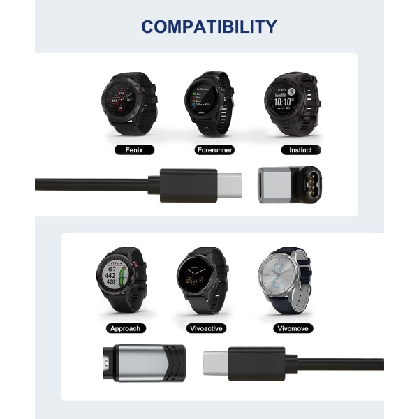 USB-C til Garmin/Min Adapter 3-pak, 90 Graders Kabel Urlader