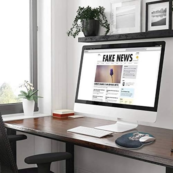 Ergonomisk musmatta med gelhandledsstöd - Smärtlindring - Söt grön