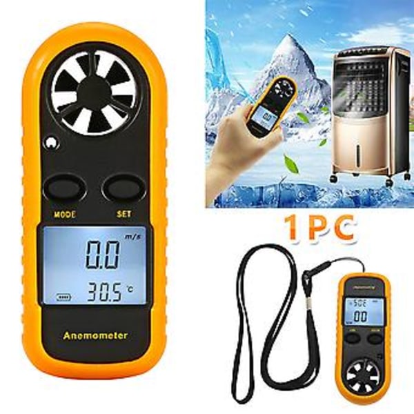 Digital LCD Luft Vindhastighetsmätare Temperaturmätare Testare Termometer( )