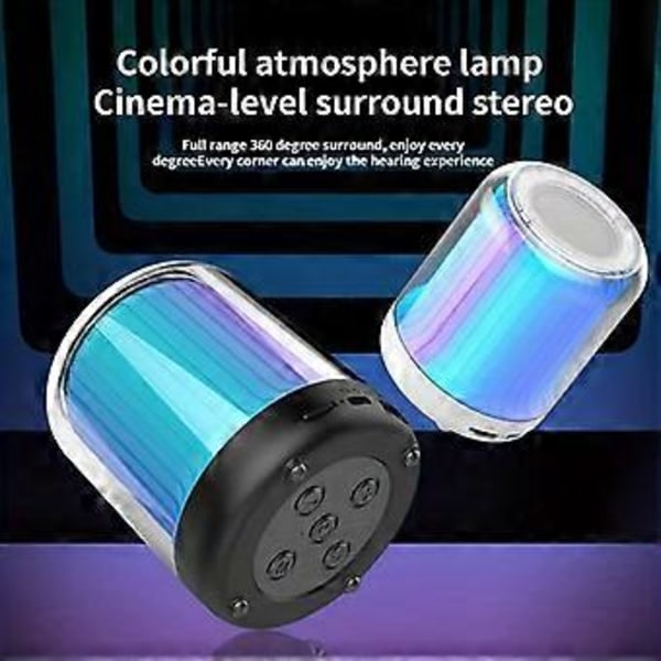 Värikäs valo langaton Bluetooth-kaiutin korkealaatuinen auto mini pieni audio super subwoofer (musta)