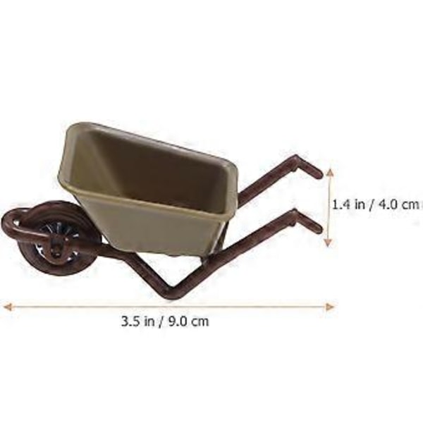 4 stk Mini Hjulvogn Modell Tiny Hjulvogn Mini Hus Mikro Landskap Dekorasjon