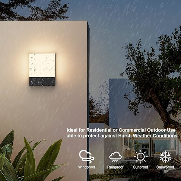 15W LED inomhus/utomhus vägglampa, vattentät IP65 modern aluminium