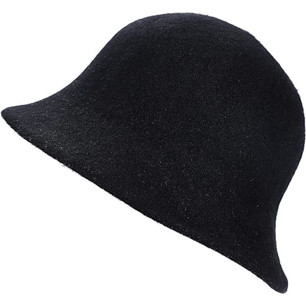 Dam ullfiltklocka hinkhatt vinter elegant bowlerhatt Ther