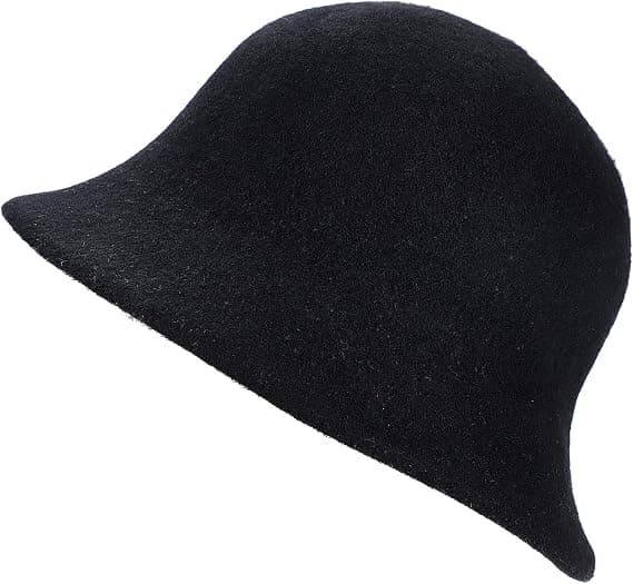 Dames ullfilt Cloche bøttehatt vinter elegant bowlerhatt Ther