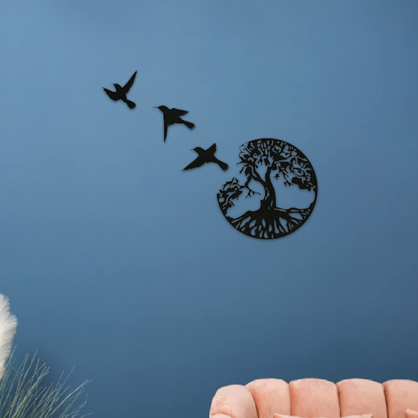 Metalliseinätaide, Elämänpuun taide, Metallipuun perhelogo, Seinäkoriste