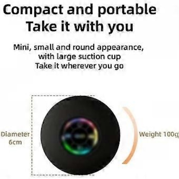 Duschhögtalare Mini Bluetooth Duschhögtalare Vattentät Mini Bärbar Duschhögtalare med LED-lampa