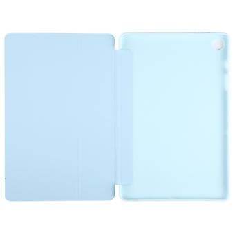 Tri-fold lærtablettveske for Samsung Galaxy Tab A9+ (Himmelblå)