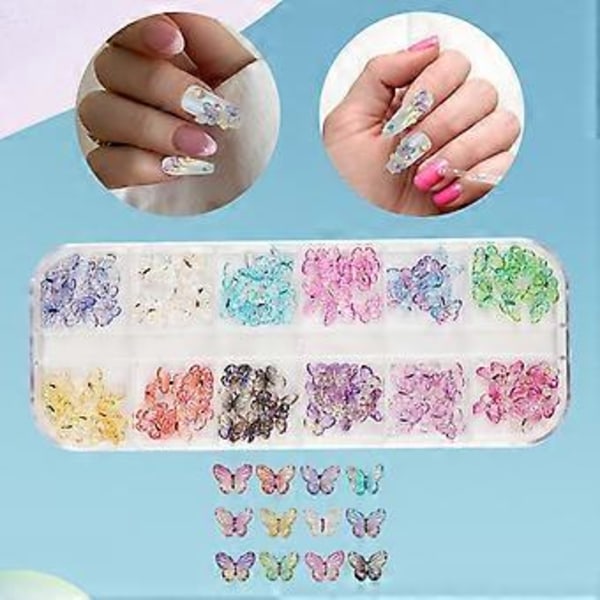 Nagelkonst Strass Set Glittrande Sommar DIY Nagelkonst, Fjärils Nageldekaler Fjärils Nagelkonst Berlocker för Hem Nagelkonst (Stor fjäril)
