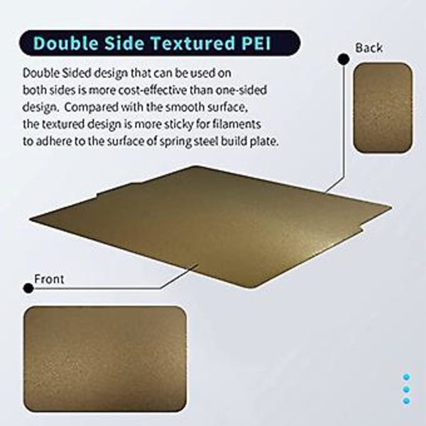 257x257mm Magnetisk Fjærstål Byggeplate Dobbeltsidig PEI Ark for Lab X1