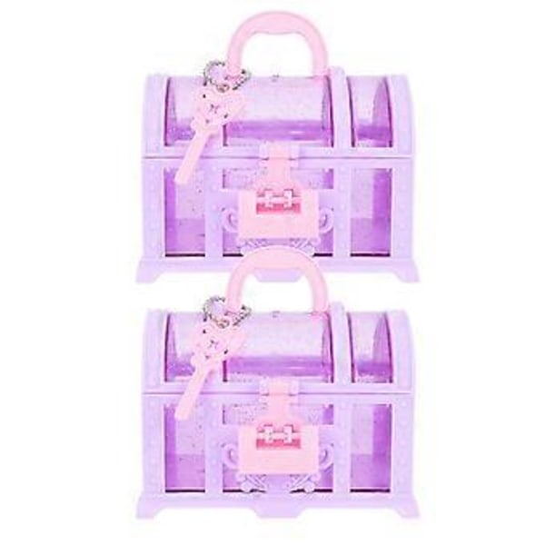 2 stk. Piger Skattekiste Legetøj Lille Pige Makeup Æske Bord Smykke Organizer