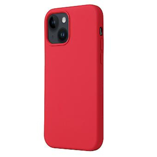 Flytande Silikon Mobilskal för iPhone 15 Plus (Karminröd)
