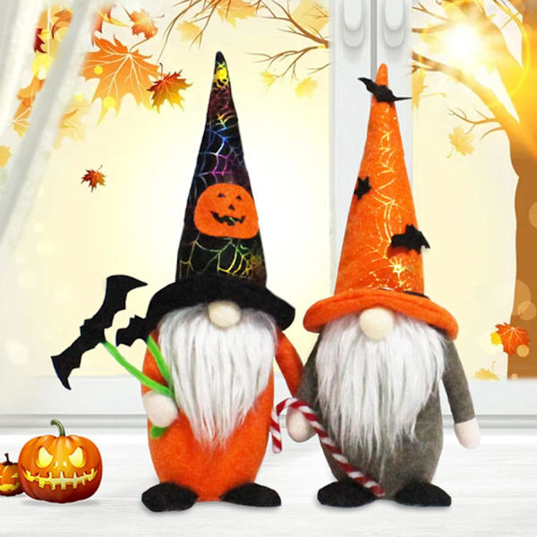Plyschdockor 2 st Halloween Halloween Gnome Plysch Halloween Hand G