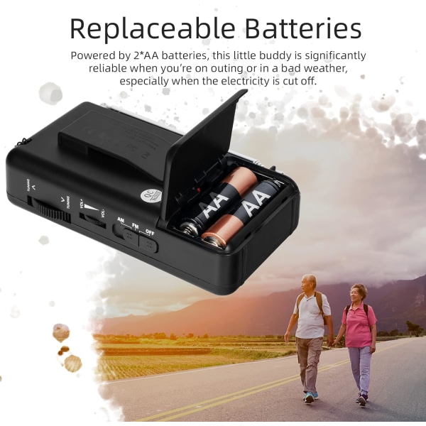 Bärbar Radio, AM(MW)/FM Batteridriven Radio, Fickradio