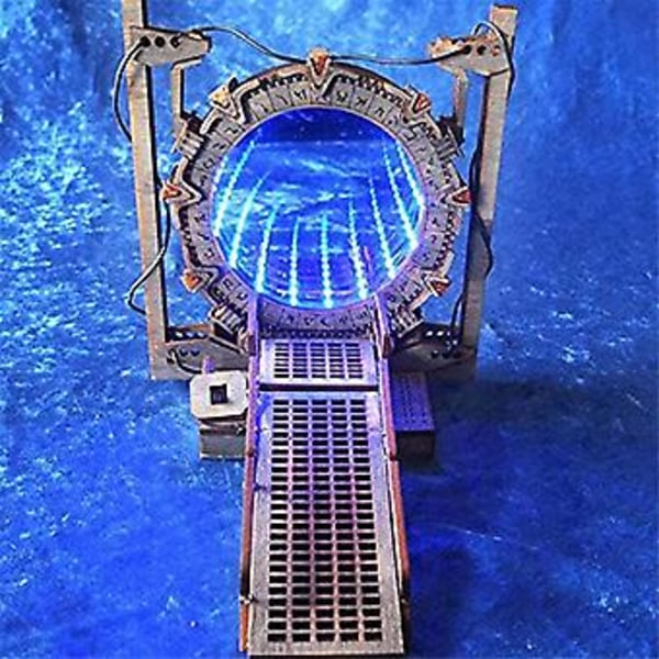 Stargate Bokstöd, Prydnader, Bordlampor, Presenter, LED-upplysta Portal Bokstöd, Tvåvägs Galaxy Dörr,