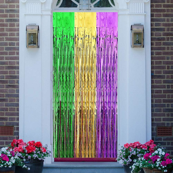 6 Pak Metalfolie Gardiner Tinsel Folie Frynser Gardiner Baggrund