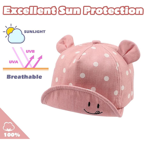 Bomull Baby Cap for Girl Boy Child Solhatt Justerbar Cap Spring