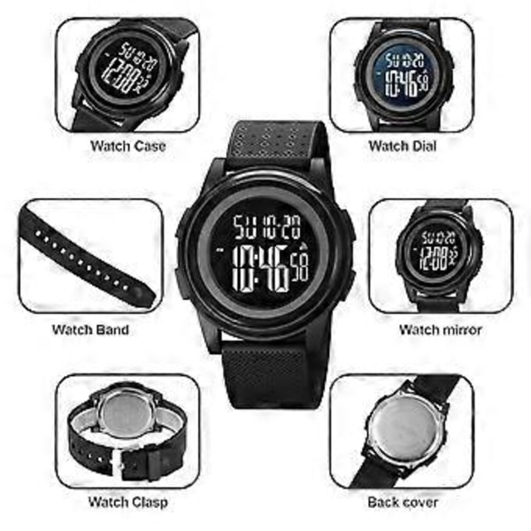 SKMEI 1895 50M Vattentät Digital Armbandsur (Svart)