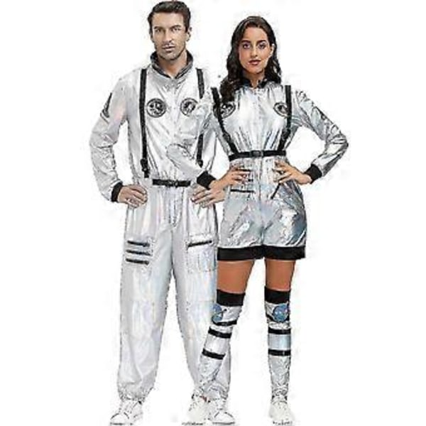Astronaut Cosplay Kostym för Män Kvinnor Rymddräkt Halloween Karneval Party Kostym (XL Män)