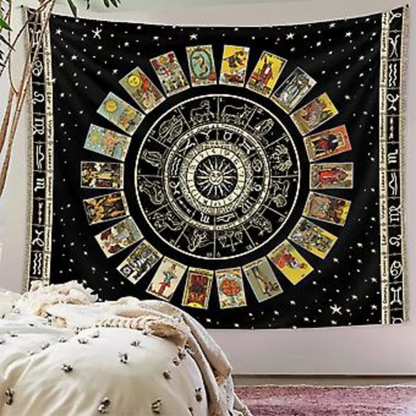 Mystiikka Palava Aurinko Pilvien Ja Tähtien Taustakankaalla Estetiikka Hippi Aurinko Ja Kuu Taustakankaalla Vintage Kukallinen Taustakankaat Psykedeelinen Bohemian Seinävaate B