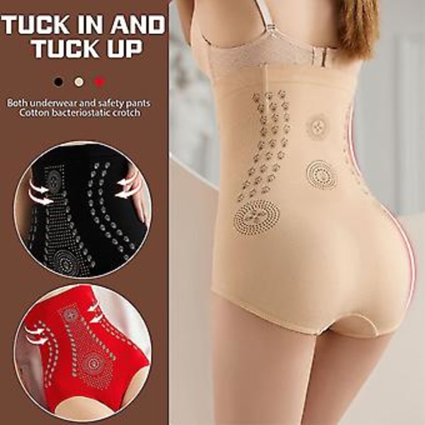 Høytaljet Shapewear Truser Sømløse Dametruser Hofteløft Slankende Truser (XXL Svart)