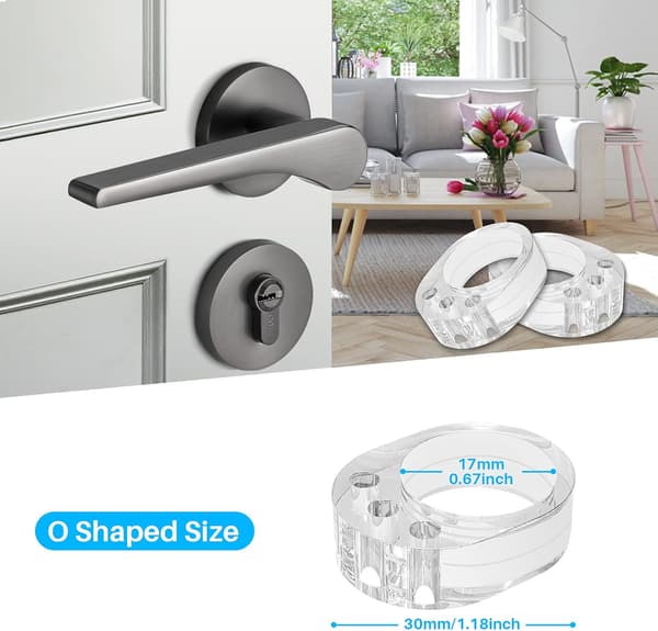 Dørstoppere 6 stk PVC Dørhåndtak Stopper Dørbuffer Silico