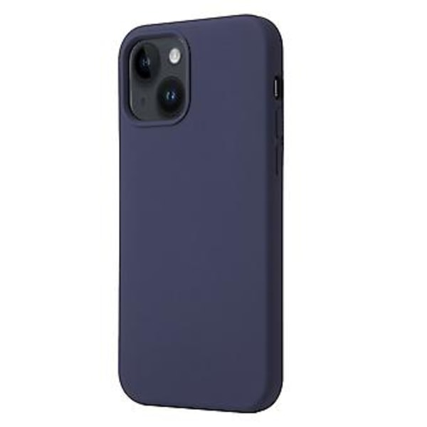 Flytende silikon mobildeksel for iPhone 15 Plus (Midnattsblå)