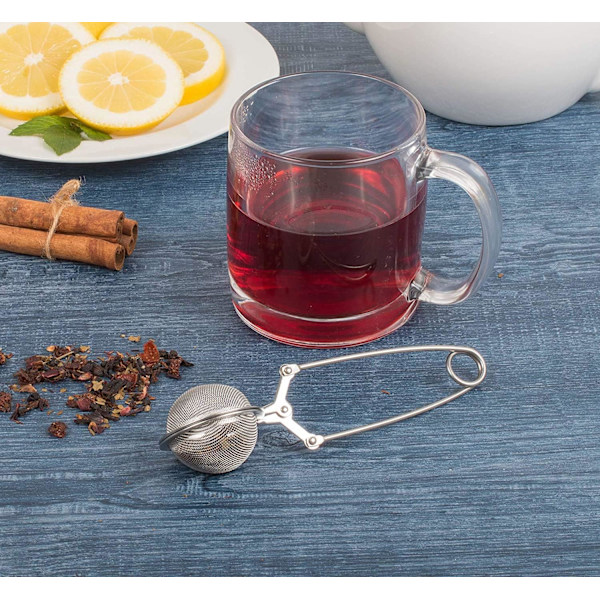 3-pack teinfuser med handtag, te-nätinfuser, snap-boll sil