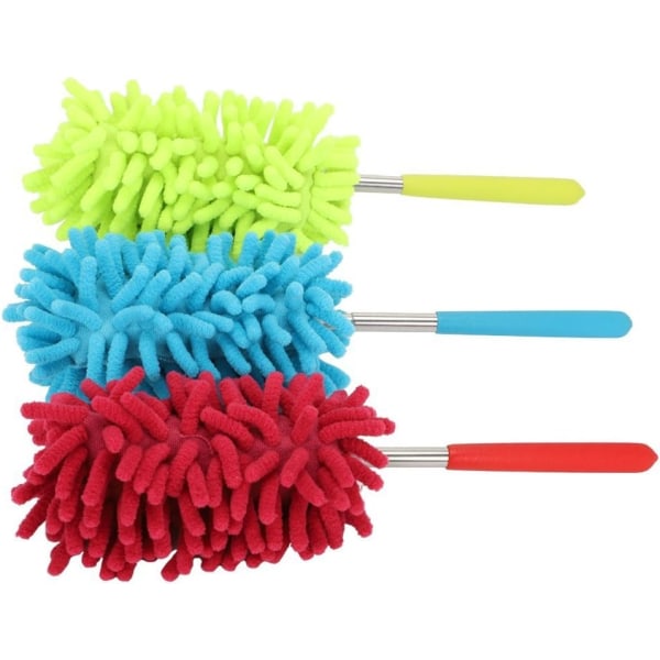 3-pack mikrofiberhanddammsugare förlängningsbar dammborste tvättbar