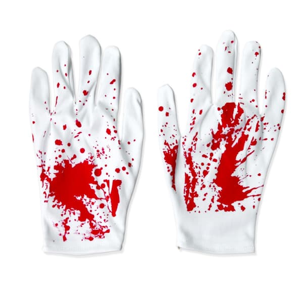 Halloween Blodsølte Kostymehansker, Hvit Polyester, Voksenstørrelser