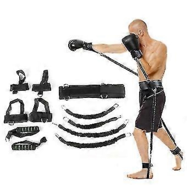 Bounce Trainer Fitness Modstandsbånd Boksedragt Latex Tube Spændingsreb Ben Talje Træner-f(140 Pund Sort)