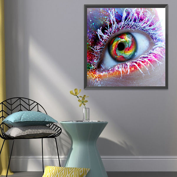 30 x 40 cm, färgglada ögon Diamond Painting Broderie Diamant Pein