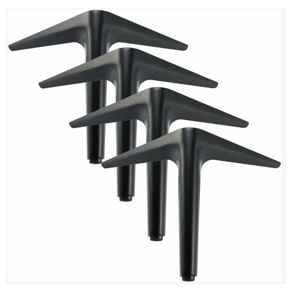 (18cm)Furniture Legs Set of 4 Black Triangular Furniture Legs, Electroplating Polishing Process, for