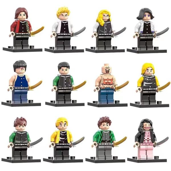 12-delad Demon Slayer mini byggklossfigur leksak barnpresent