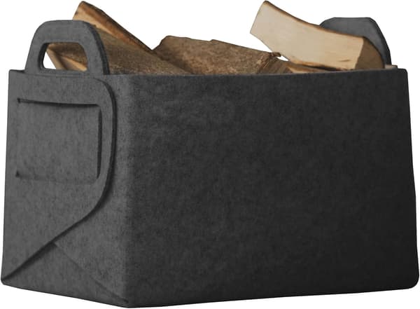 Filtvedkorg - Mått 36 x 25 x 23 cm (Kolgrå)