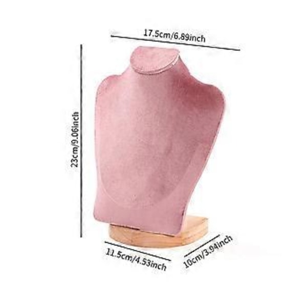 Halskjede Display Kjede Byste Stativ Holder Mannequin Anheng Kjede Organizer Presentasjon Smykke Display Stativ for Stue (23 cm Rosa Fløyel)